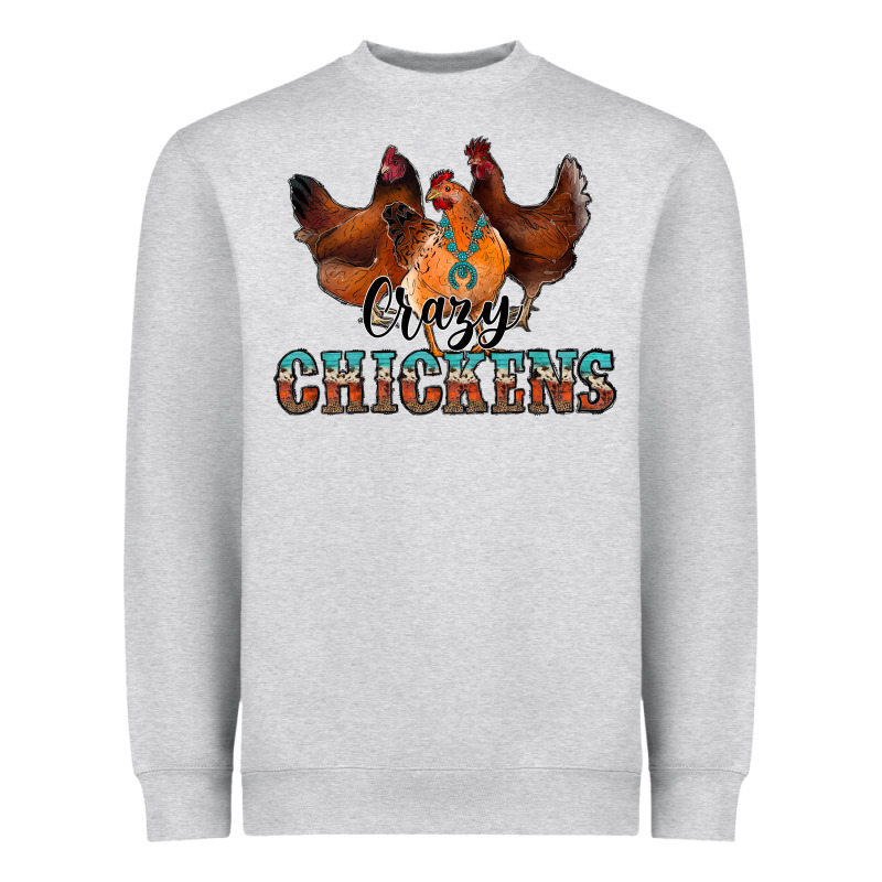 Crazychickens Heavyweight Sweatshirt by CowhideDigitalArt | Teevron