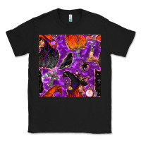 Black halloween witch seamless pattern Classic Tee - BundleAndBundleShop