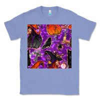 Colony Blue halloween witch seamless pattern Classic Tee - BundleAndBundleShop
