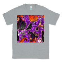 Heather Grey halloween witch seamless pattern Classic Tee - BundleAndBundleShop