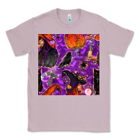 Lilac halloween witch seamless pattern Classic Tee - BundleAndBundleShop