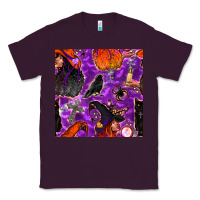 Plum halloween witch seamless pattern Classic Tee - BundleAndBundleShop