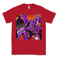 Red halloween witch seamless pattern Classic Tee - BundleAndBundleShop