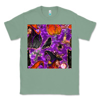 Sage halloween witch seamless pattern Classic Tee - BundleAndBundleShop