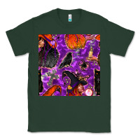 Sports Green halloween witch seamless pattern Classic Tee - BundleAndBundleShop