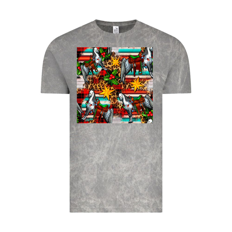 Christmas Horse Leopard Tartan Vintage Tee by FaDigitalArtStudio | Teevron