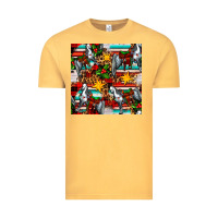 Vintage Mustard christmas horse leopard tartan Vintage Tee - FaDigitalArtStudio