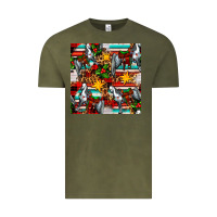 Vintage Olive christmas horse leopard tartan Vintage Tee - FaDigitalArtStudio