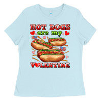 Baby Blue hot dogs are my valentine Ladies Tee - AdoDesignShop