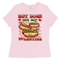 Bubblegum Pink hot dogs are my valentine Ladies Tee - AdoDesignShop