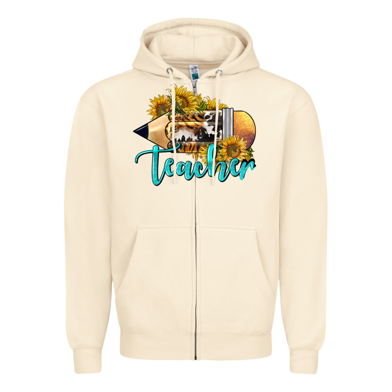 Western Teacher Pencil Zipper Hoodie by LillyAllenDesigns | Teevron