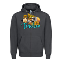Smoke Western Teacher Pencil Zipper Hoodie - LillyAllenDesigns