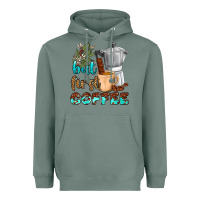 Sage coffee cups but first coffee Heavyweight Hoodie - NancyCooperArtShop