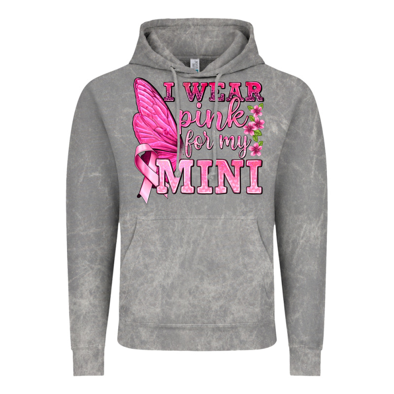 I Wear Pink For My Mini With Butterfly Vintage Hoodie by texasbilliewilder | Teevron