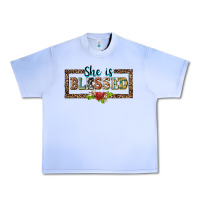 Grape Ice she is blesssed floral Urban Heavy Tee - BarkalooDesign