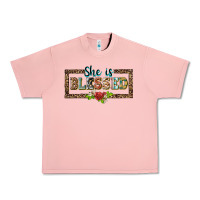 Salmon she is blesssed floral Urban Heavy Tee - BarkalooDesign