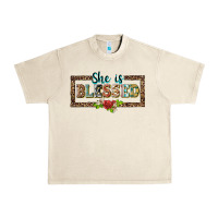 Sandshell she is blesssed floral Urban Heavy Tee - BarkalooDesign