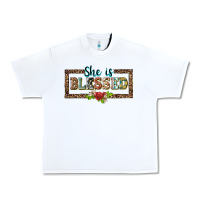 White she is blesssed floral Urban Heavy Tee - BarkalooDesign