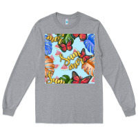 Heather Grey summer and leaf seamless pattern Long Sleeve Tee - BundleAndBundleShop