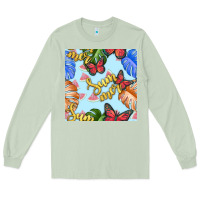 Matcha summer and leaf seamless pattern Long Sleeve Tee - BundleAndBundleShop