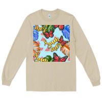Mushroom summer and leaf seamless pattern Long Sleeve Tee - BundleAndBundleShop