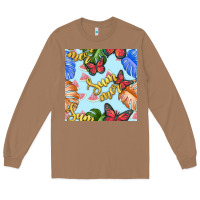 Toasted Coconut summer and leaf seamless pattern Long Sleeve Tee - BundleAndBundleShop