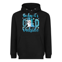 Black baby its cold outside Heavyweight Hoodie - NancyCooperArtShop