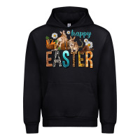 Black Happy Easter with Cowboy Urban Hoodie - NancyCooperArtShop
