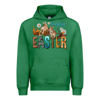 Emerald Happy Easter with Cowboy Urban Hoodie - NancyCooperArtShop