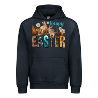 Navy Happy Easter with Cowboy Urban Hoodie - NancyCooperArtShop