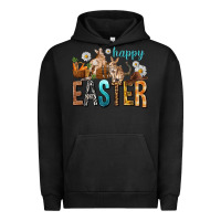 Pigment Black Happy Easter with Cowboy Urban Hoodie - NancyCooperArtShop