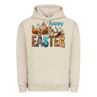 Pigment French Oak Happy Easter with Cowboy Urban Hoodie - NancyCooperArtShop