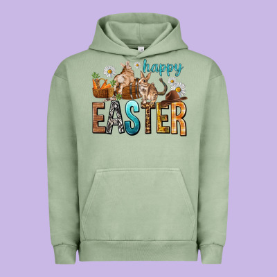 Happy Easter With Cowboy Urban Hoodie Designed By Nancycooperartshop