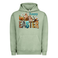 Pigment Oil Green Happy Easter with Cowboy Urban Hoodie - NancyCooperArtShop