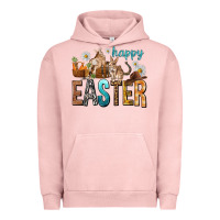 Pigment Salmon Happy Easter with Cowboy Urban Hoodie - NancyCooperArtShop