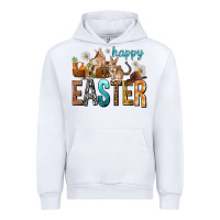 White Happy Easter with Cowboy Urban Hoodie - NancyCooperArtShop