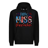 Black little miss firecracker 4th of july Premium Hoodie - Artiststas