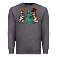 Charcoal Heather cowhide with gemstones trees Premium Sweatshirt - MaliasSmallBusiness