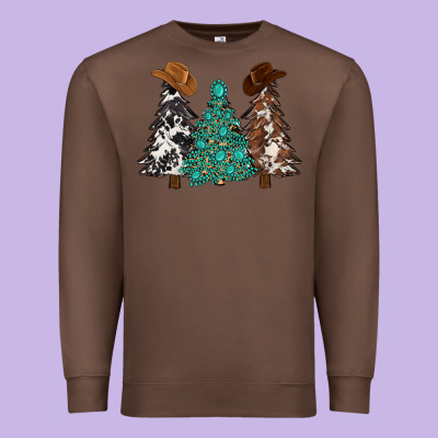 Cowhide With Gemstones Trees Premium Sweatshirt Designed By Maliassmallbusiness