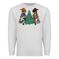 Dove Grey cowhide with gemstones trees Premium Sweatshirt - MaliasSmallBusiness