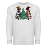 Oatmeal Heather cowhide with gemstones trees Premium Sweatshirt - MaliasSmallBusiness