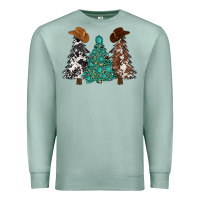 Seafoam cowhide with gemstones trees Premium Sweatshirt - MaliasSmallBusiness