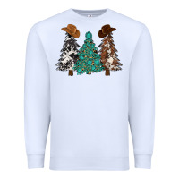 White cowhide with gemstones trees Premium Sweatshirt - MaliasSmallBusiness