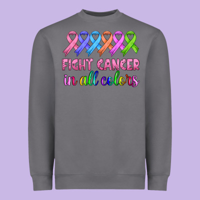 Fight Cancer In All Colors Heavyweight Sweatshirt Designed By Hra Design Shop