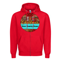 Red (preview)custom christmas ornament Zipper Hoodie - Jasminsmagicworld