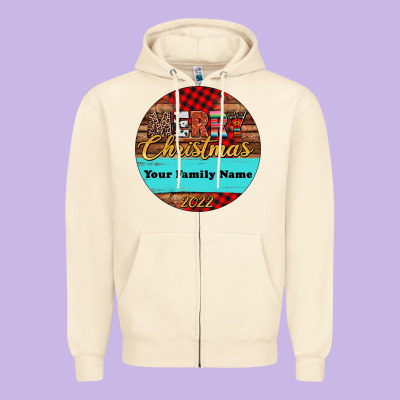 (preview)custom Christmas Ornament Zipper Hoodie Designed By Jasminsmagicworld