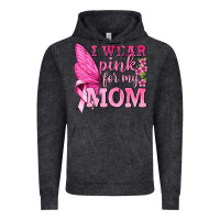 Vintage Black I Wear Pink For My Mom with Butterfly Vintage Hoodie - texasbilliewilder