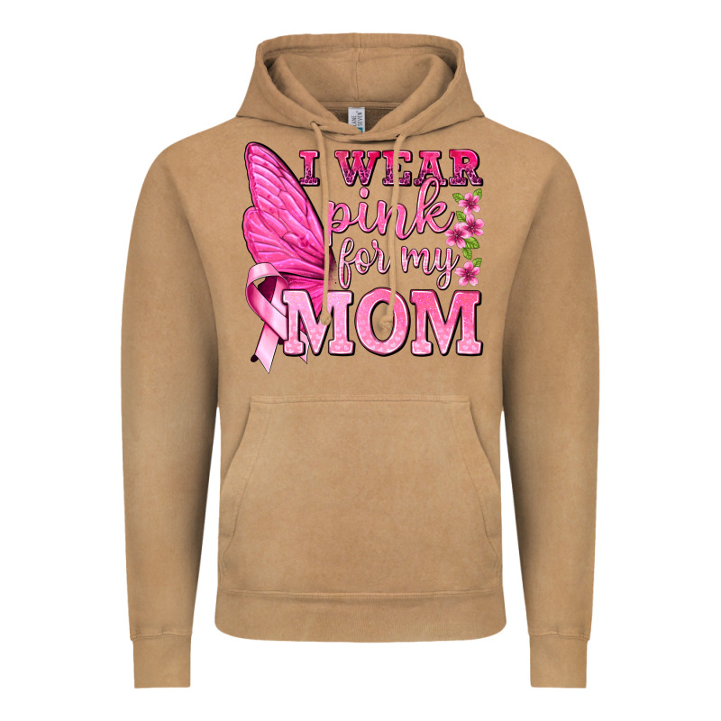 I Wear Pink For My Mom With Butterfly Vintage Hoodie by texasbilliewilder | Teevron