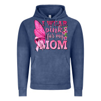 Vintage Denim I Wear Pink For My Mom with Butterfly Vintage Hoodie - texasbilliewilder