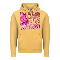 Vintage Mustard I Wear Pink For My Mom with Butterfly Vintage Hoodie - texasbilliewilder